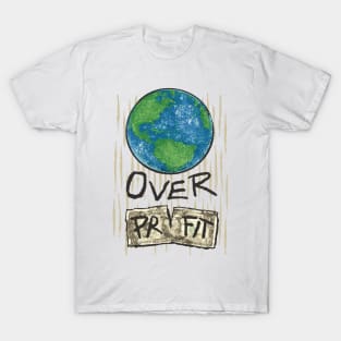 Planet Over Profit Earth Day 2024 Environmental Awareness T-Shirt